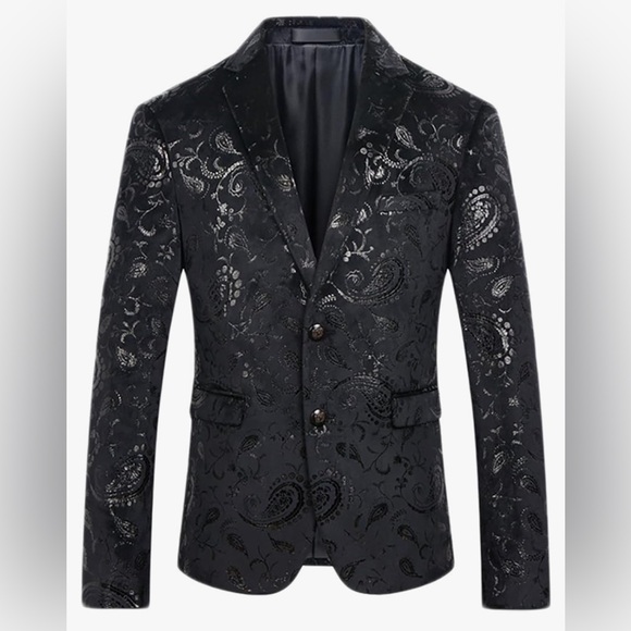 Cloudstyle Other - NWOT | Men’s Paisley Black Velvet Blazer